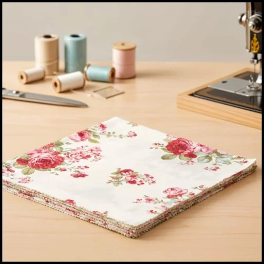Precut Quilting Fabric Squares Retro Sewing DIY Craft Patchwork Layer Cakes